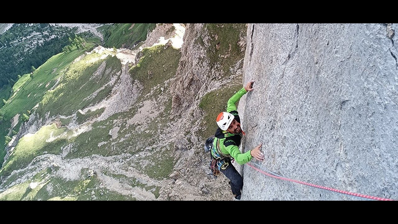 Dolomites, Marmolada, Rock climber
