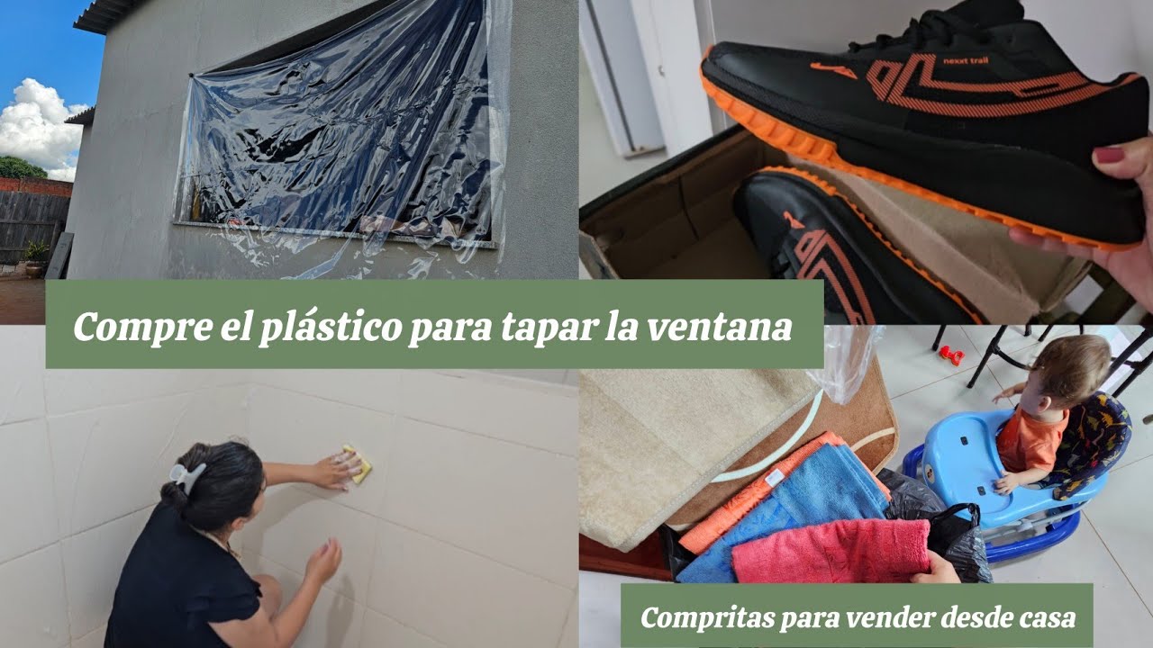 Compre más cosas para vender desde casa/puse el plástico para proteger de la lluvia/limpieza 
