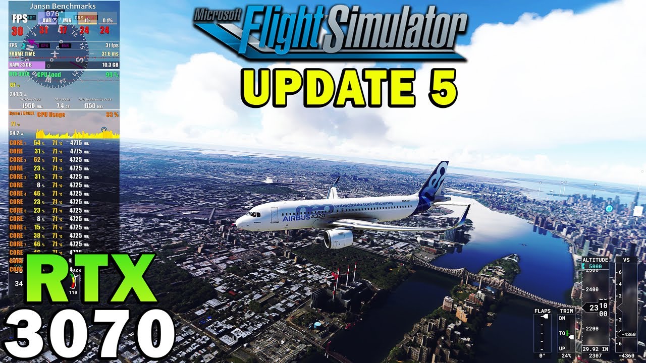 Microsoft Flight Simulator 2020 Update 5 | RTX 3070 | R7 5800X | 4K - 1440p - 1080p | Ultra Settings