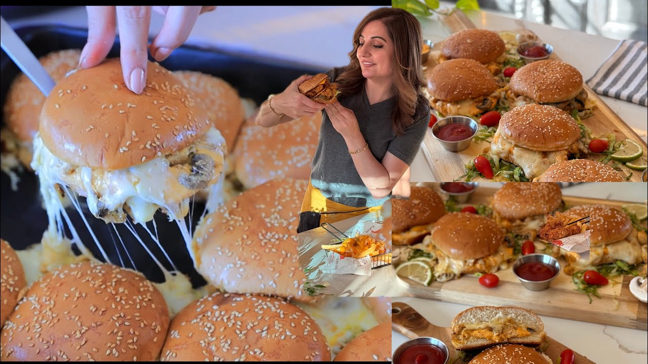 صينية برجر الدجاج 💕 Chicken burger tray