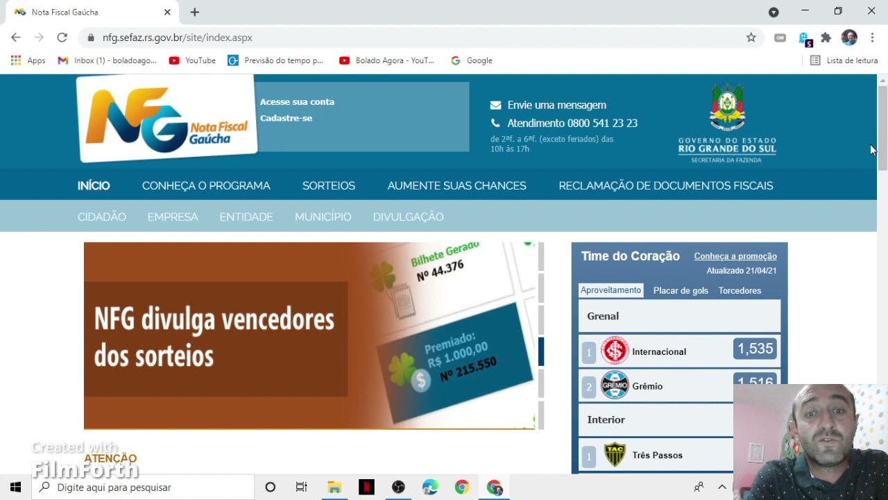 NOTA FISCAL GAUCHA, CADASTRO no site, DIVERSOS PR&Ecirc;MIOS PARA QUEM P&Otilde;E CPF NA NOTA E FEZ CADASTRO.