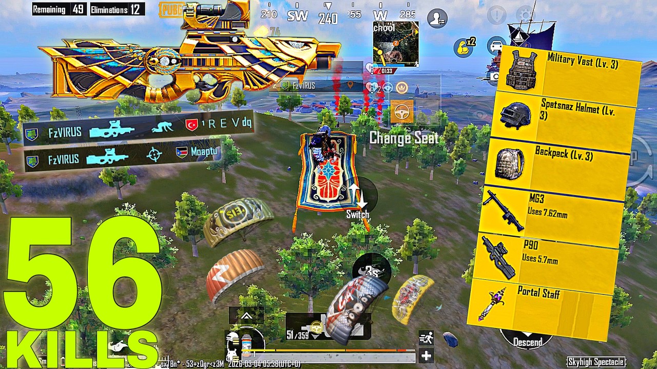 56 Kills 😈 My Besr Loot Erangel PUBG mobile Gameplay
