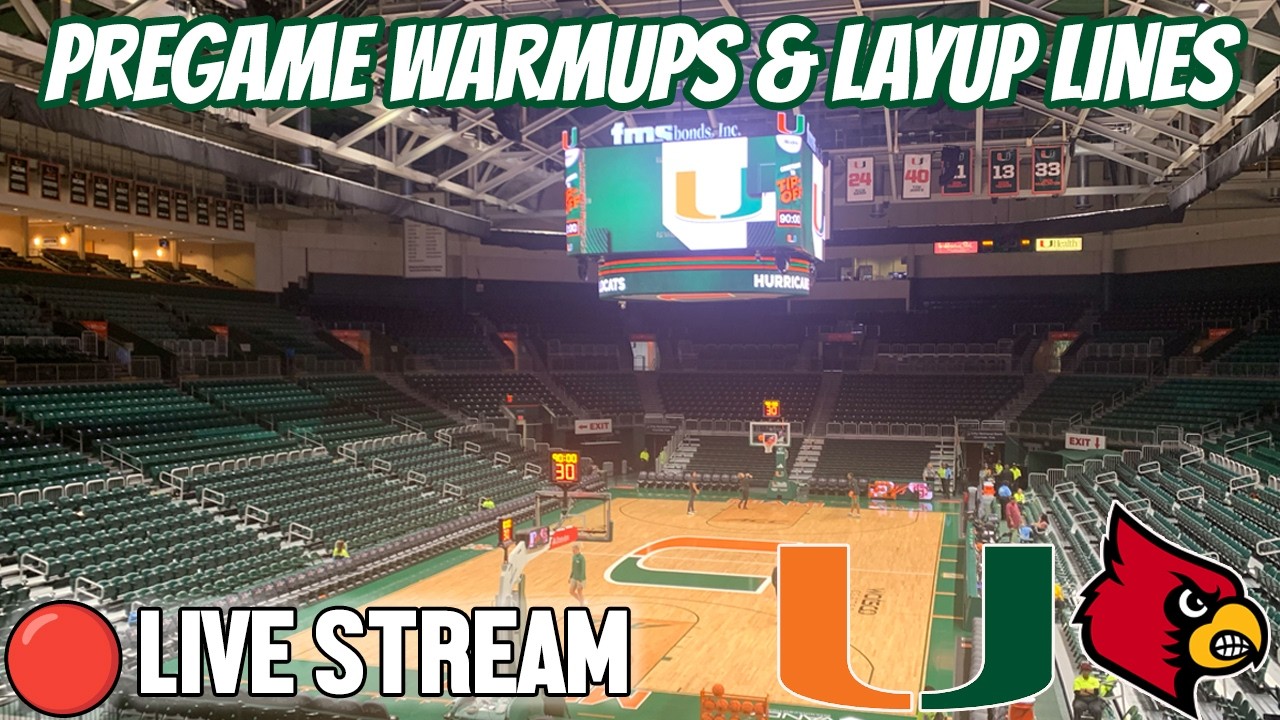 🔴 LIVE Pregame Warmups & Layup Lines 🏀 #22 Miami Hurricanes vs. Louisville Cardinals