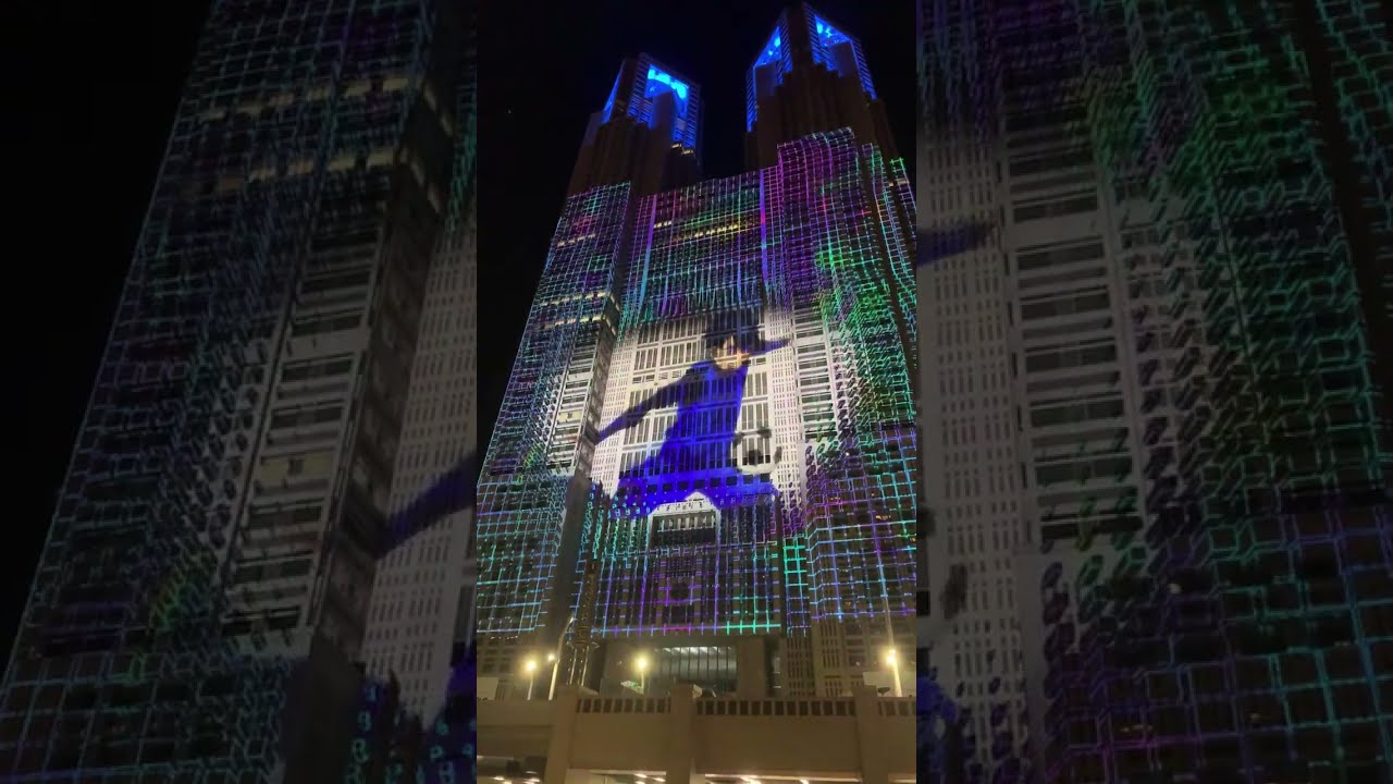 BLUE LOCK Light Show ⚽ Tokyo Metropolitan Government Building | Shinjuku Night Guide (4K)