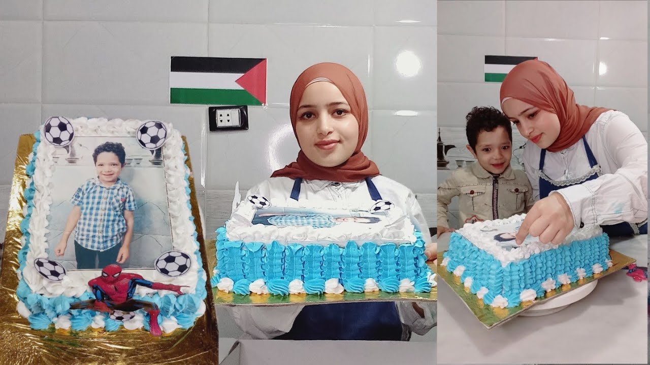 أجمل مفاجأة  تعملوها للأطفال تورتة بالصورة الشخصية🫢 بأسهل تزيين للمبتدئين👌