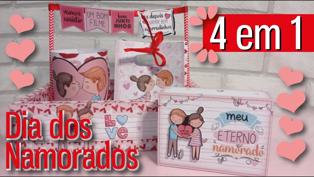 COMO FAZER CAIXA DO DIA DOS NAMORADOS | 4 presentes em 1