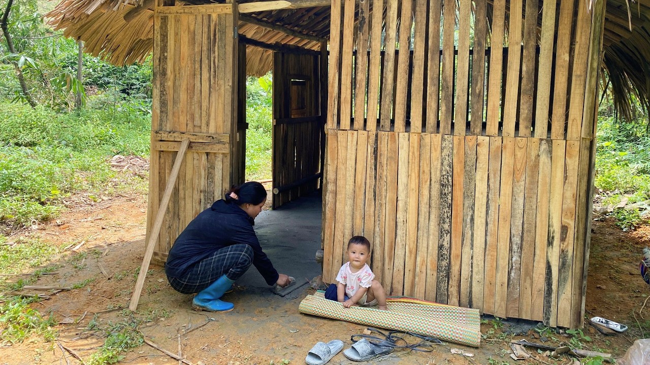 Full video 10 Months: Journey Alone of Building a Wooden House of a Single Mother - Timelapse