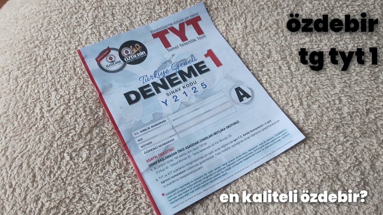 özdebir yorumum (deneme dediğin böyle olur) | yks26