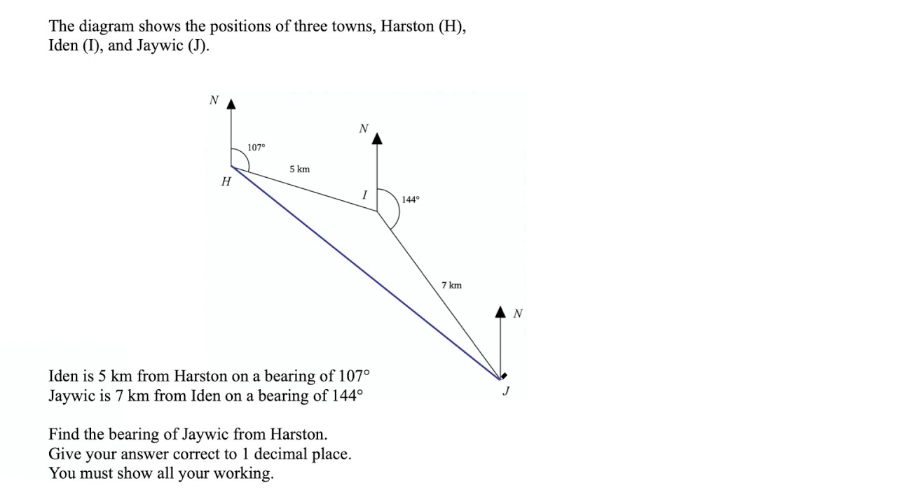 Bearings problem solving - GCSE Higher edexcel