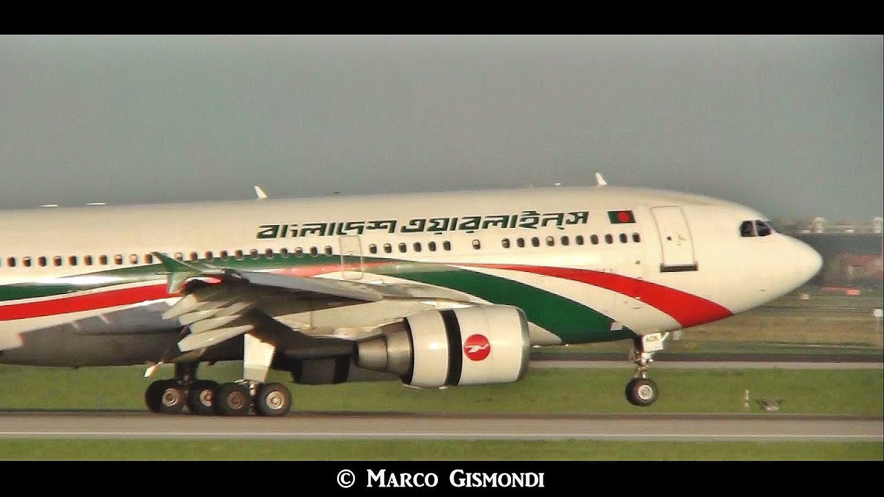 Biman Bangladesh Airbus A310 [S2 ADK] landing at Rome Fiumicino Airport