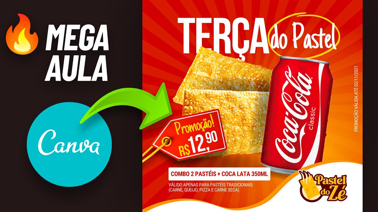 🔥 Como fazer arte de Pastel no #Canva (Mega Aula Grátis e Completa)