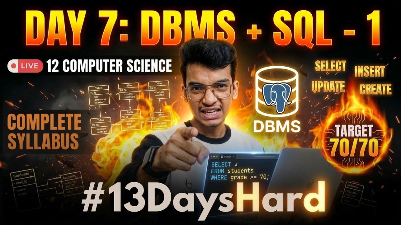DBMS & SQL Basics: Concept and Queries! 🔥 | Day 7: #13DaysHard | Nitin Paliwal