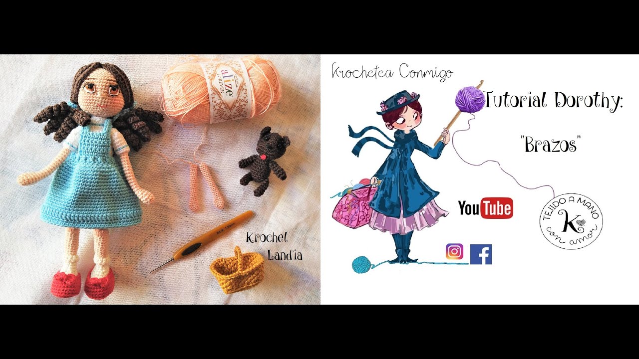 Tutorial Krochet Landia ❤️: Dorothy: Brazos