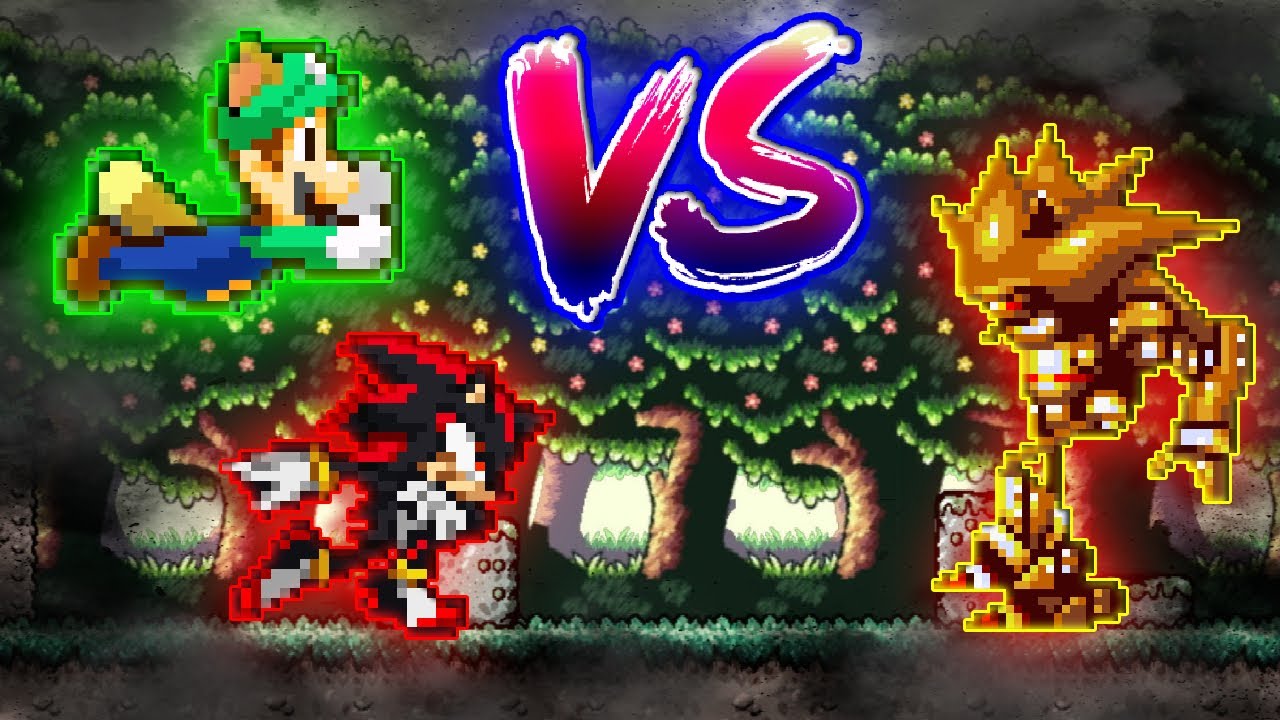 Luigi And Shadow VS Semi Super Mecha Sonic (Super Mario Bros Z Game) SMBZ - G