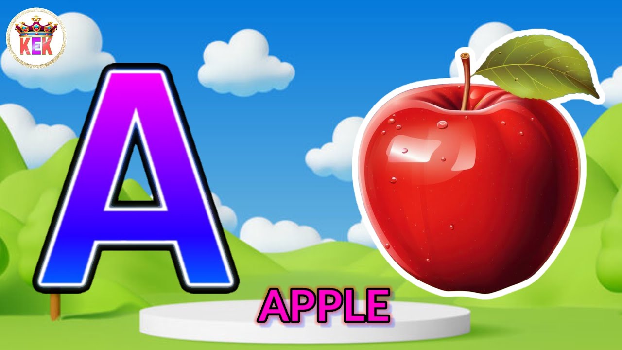A for Apple b for ball c for cat, Apple ball cat dog elephant, full abcd video, kids abcd, KEK