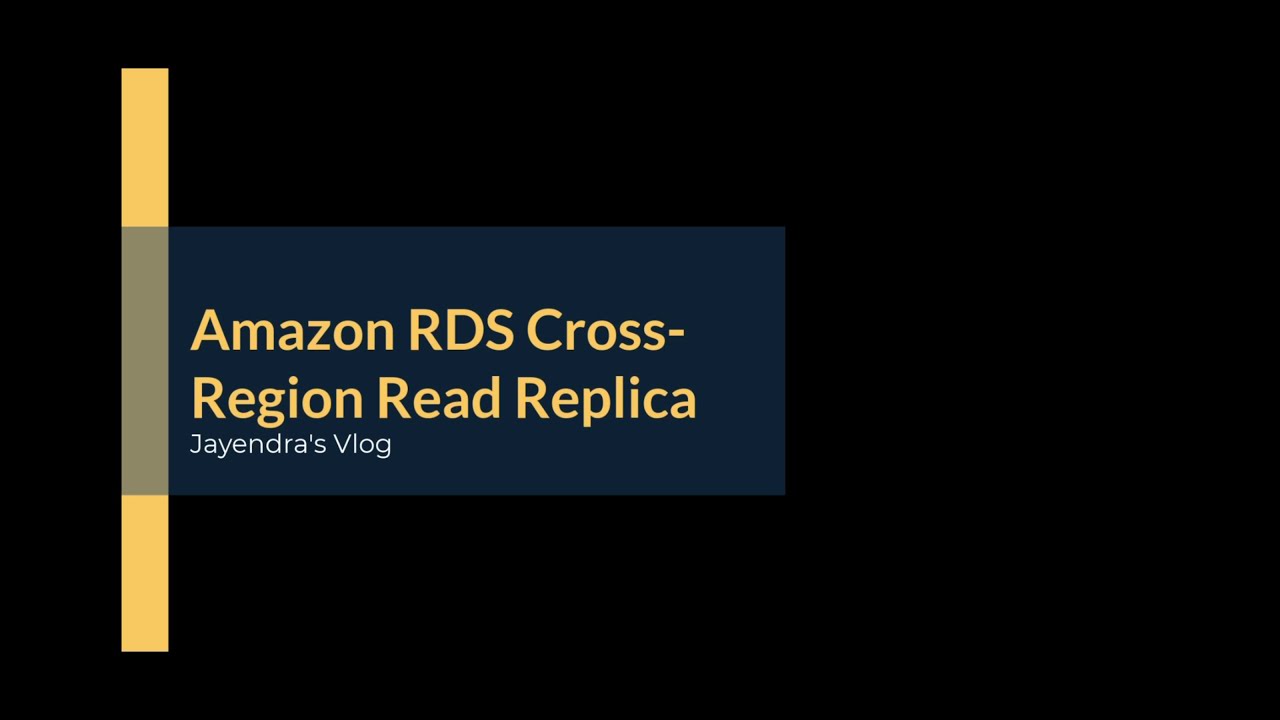Amazon RDS Cross Region Read Replica