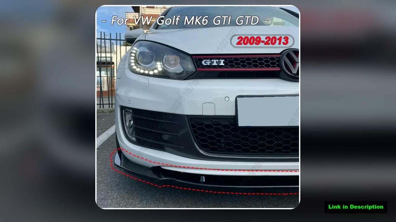 3pcs For Volkswagen Golf 6 MK6 GTI GTD 20092013 Car Front Bumper Lip Spoiler Splitter Diffuser