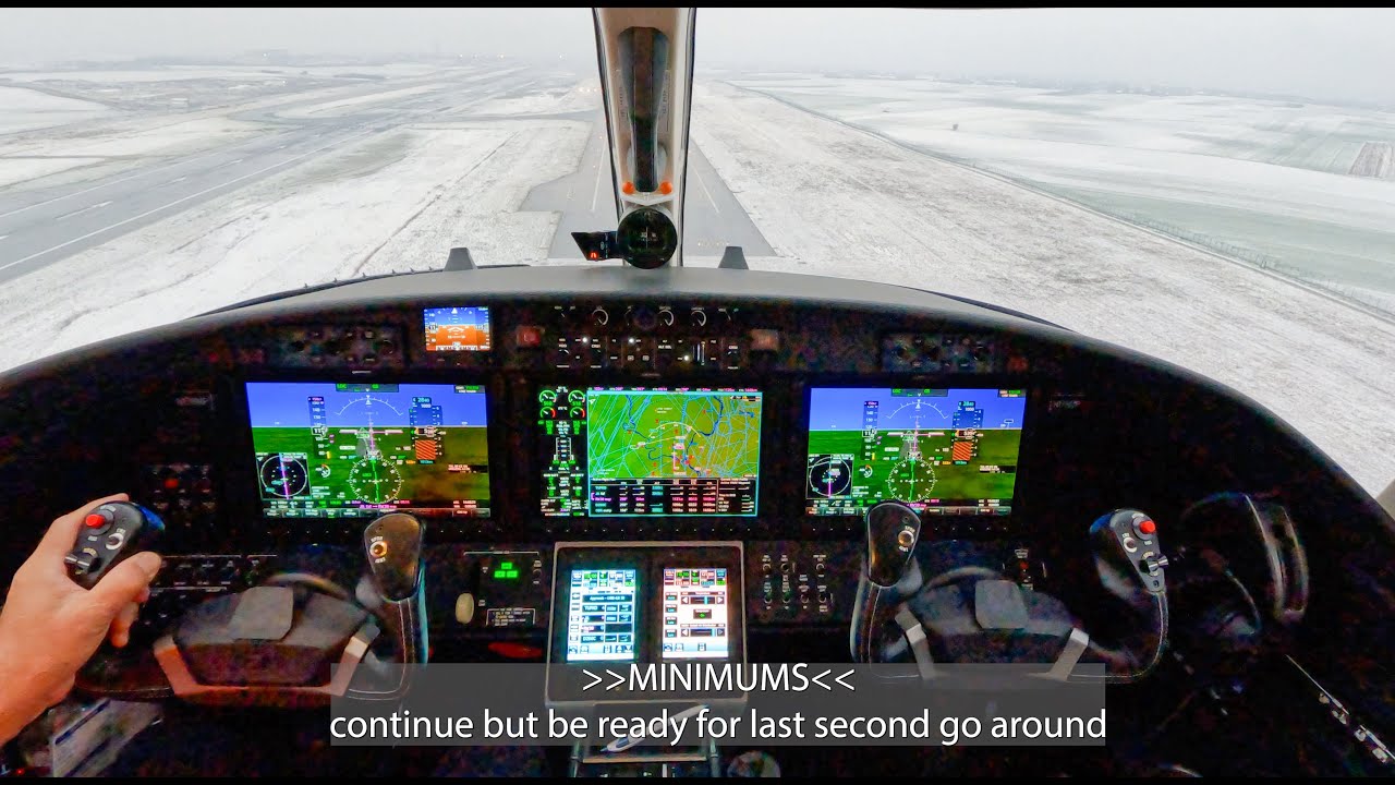 Challenging ILS approach in bad weather - Citation CJ3+!