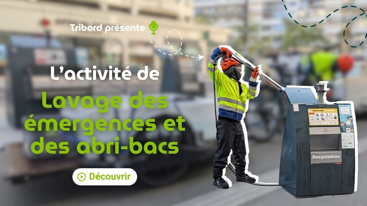 Lavage des émergences des bornes d'apport volontaire et des abri-bacs à biodéchets à Tribord