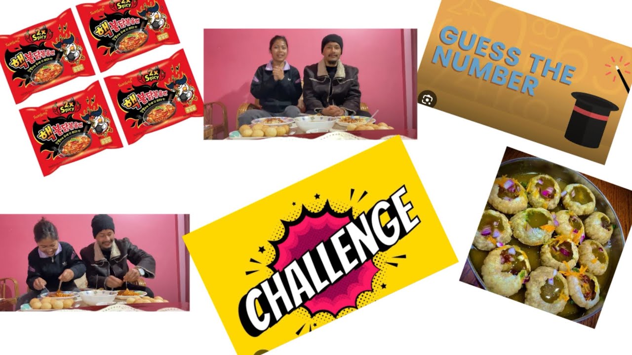  CHALLENGE❤️‍🔥 || PANI PURI & BULDAK 2x 😋🥵|| & GUESS THE NUMBER ‼️