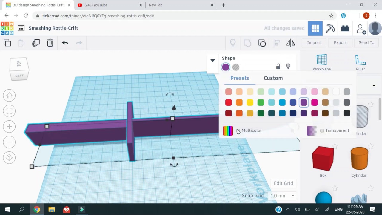 how to make a knife in tinker cad
