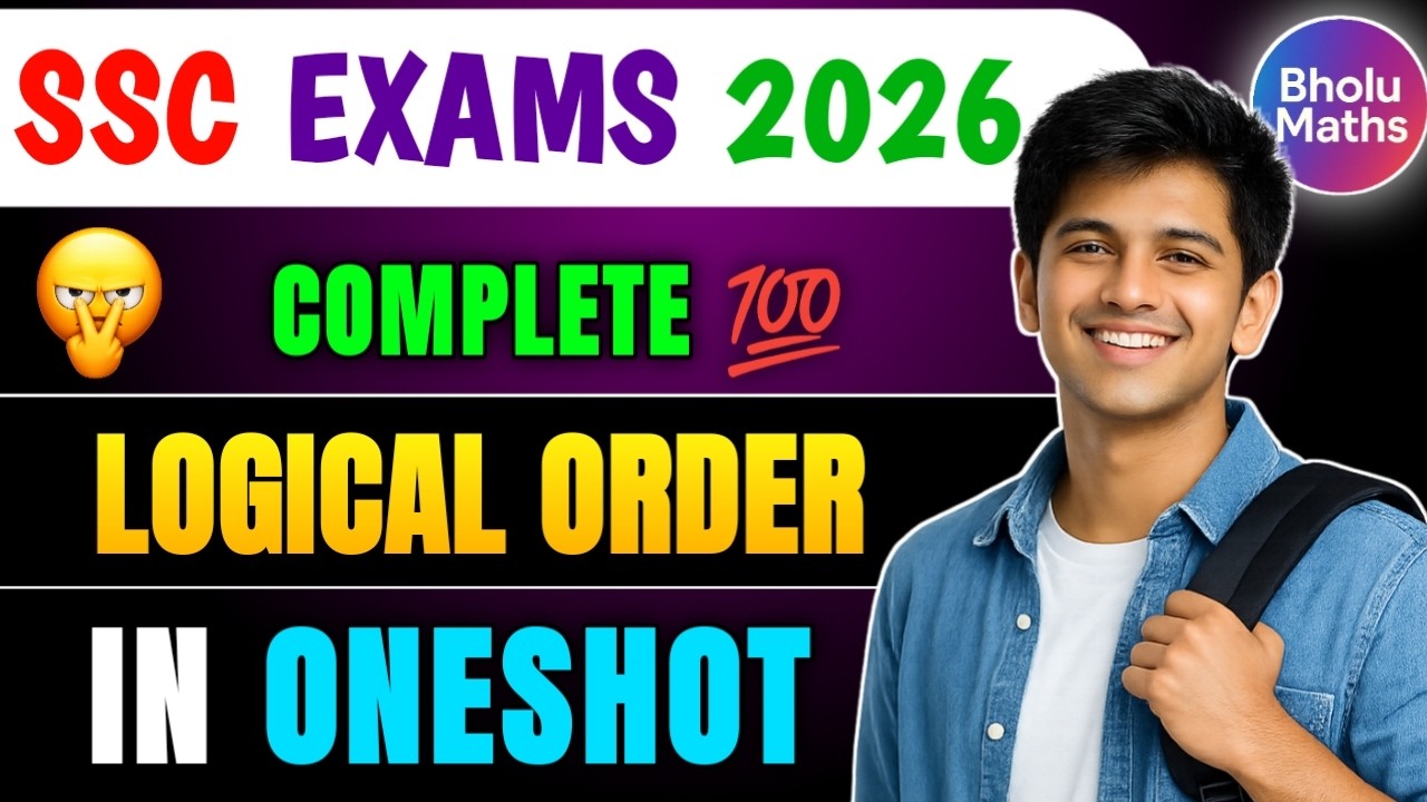 Logical Order Reasoning 🔥 SSC CGL 2026 | Logical Order Questions | Reasoning PYQs & Tricks