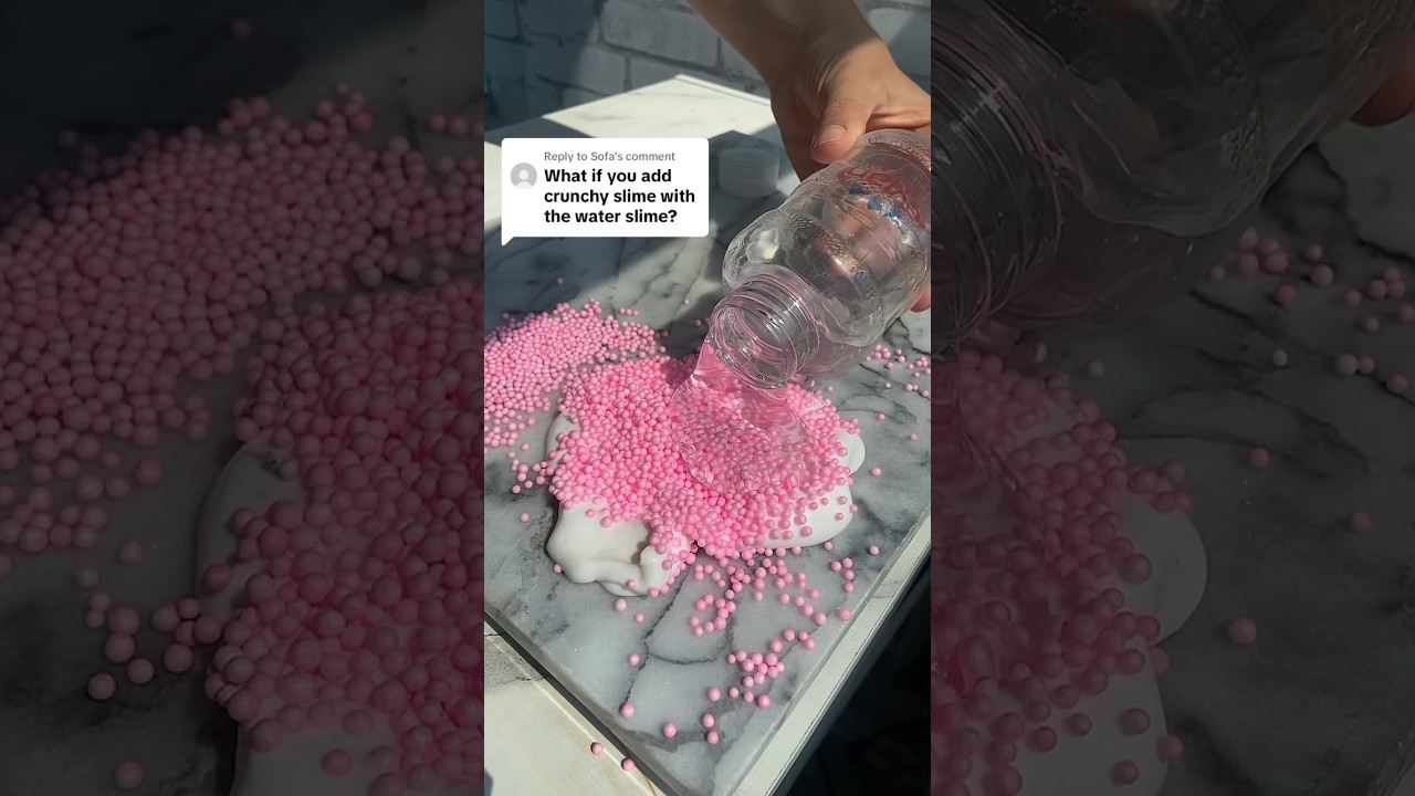 What happens if you add crunchy beads to water slime?🤔 #slime shopnicholejacklyne.com
