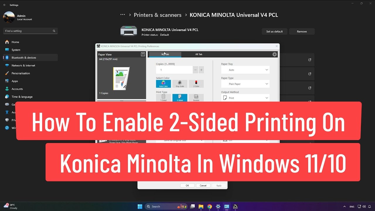 How to Enable 2-Sided Printing on Konica Minolta In Windows 11/10