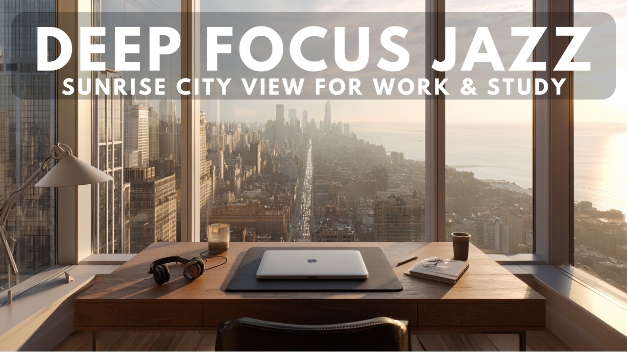 Deep Focus Jazz | Sunrise City View for Work & Study