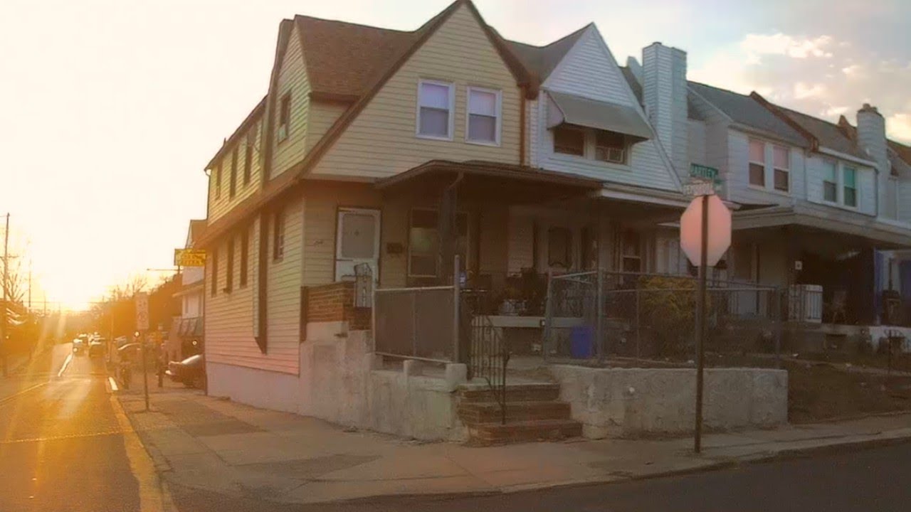 DRIVING FROM DARBY TO EAST LANSDOWNE AT SUNSET - DELAWARE COUNTY PA - DELCO