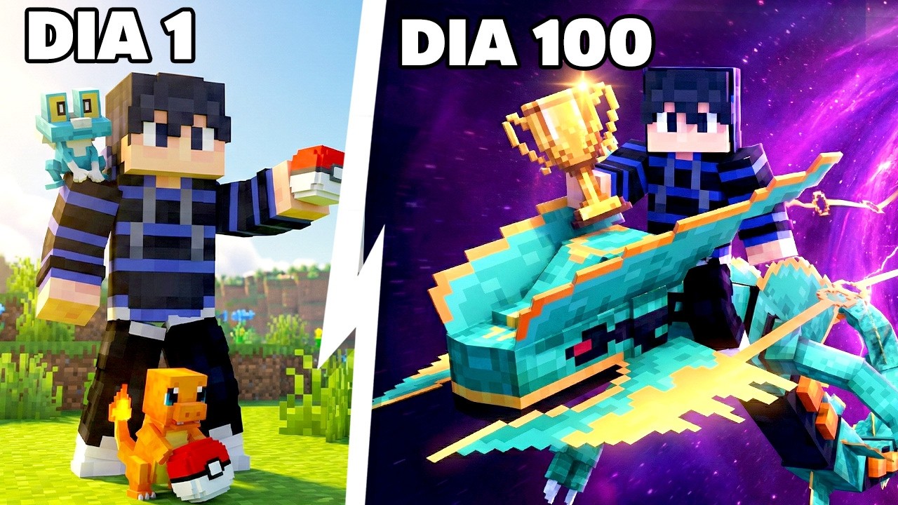 100 DIAS NO MINECRAFT POKÉMON! (A Liga dos Youtubers) O FILME