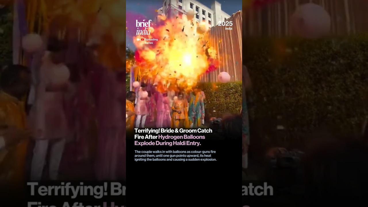 Viral Wedding Trend Turns Nightmare: Hydrogen Balloons Explode During Delhi Haldi Entry.