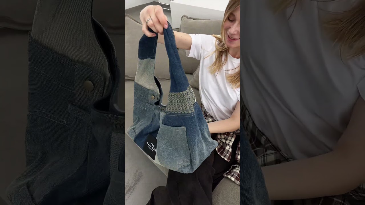 Marc Jacobs The Sack Deconstructed denim bag unpacking