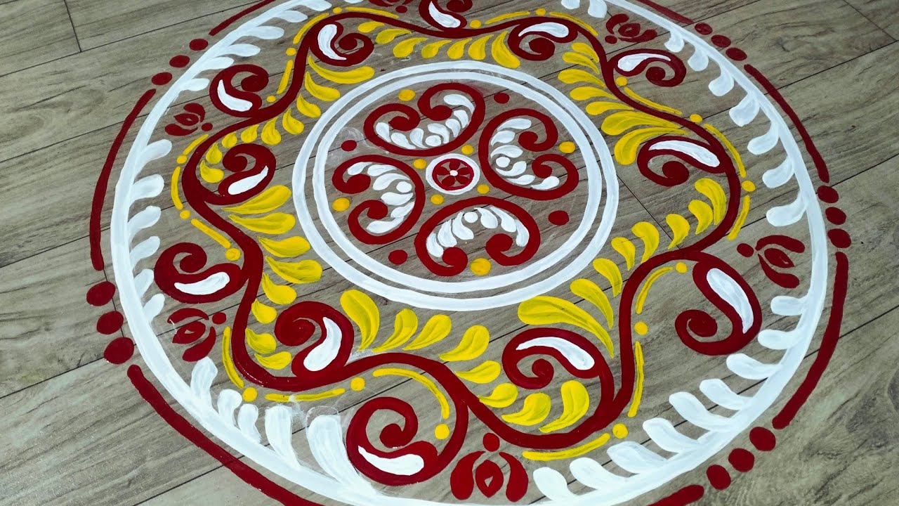খুব সহজ একটি আলপনা ডিজাইন //আলপনা ডিজাইন//Simple Alpana Design//Alpona Design //Easy Alpona Design