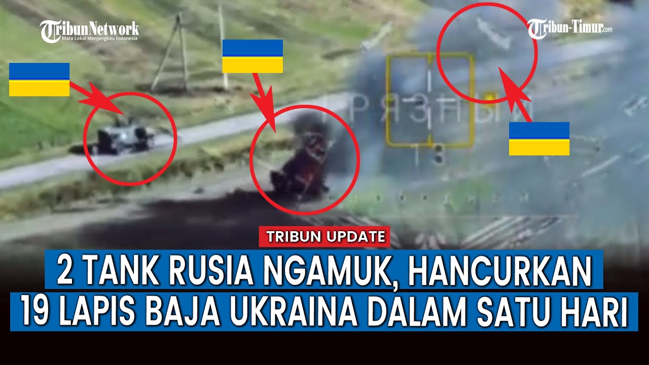 [FULL] Pertempuran Sengit saat Konvoi 19 Lapis Baja Ukraina Dihancurkan oleh 2 Tank Rusia