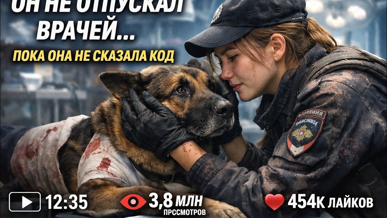 Раненый служебный пёс отказывался от лечения — пока молодая полицейская не сказала код/
