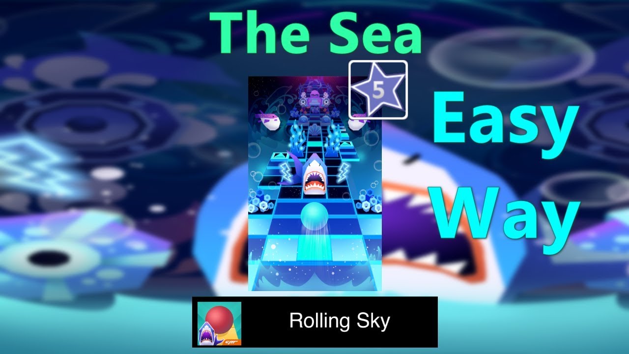 Rolling Sky Level 50 - The Sea - 100% Completed - Easy Way