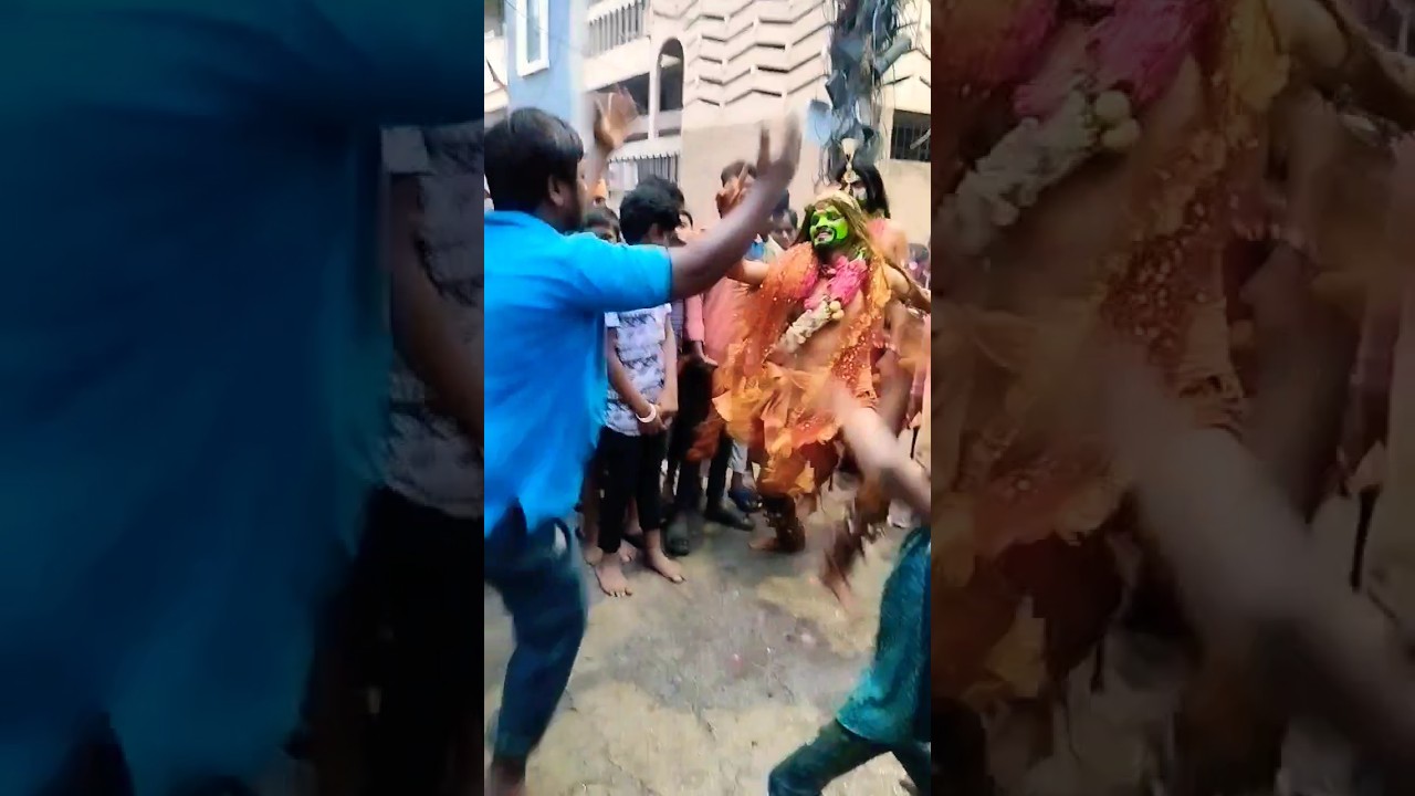 Ashok Anna and Shiva Pothraj dancing full power #bonal2023 #trendingshorts #pothrajdance