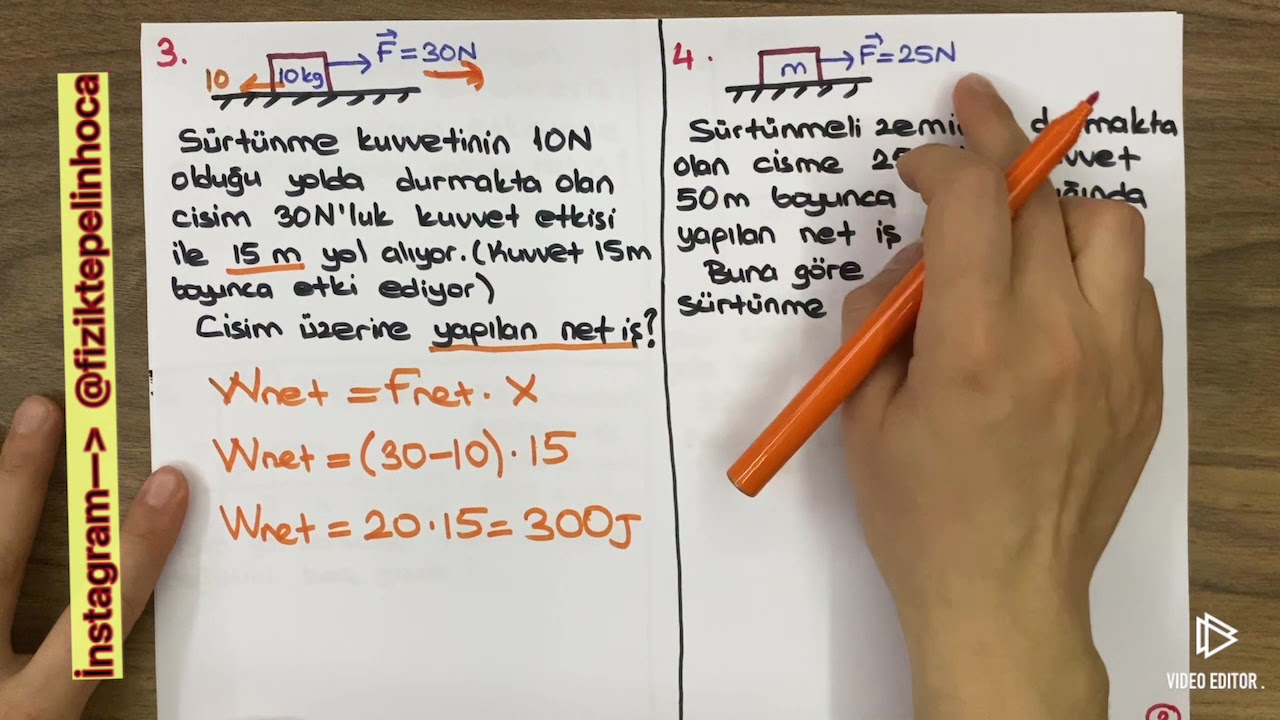 TYT Fizik İş Güç Enerji 1- İş Soru Çözümü
