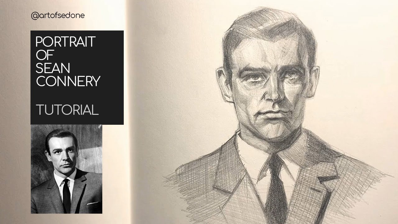 Portrait Of Sean Connery (Pencil Drawing Tutorial)