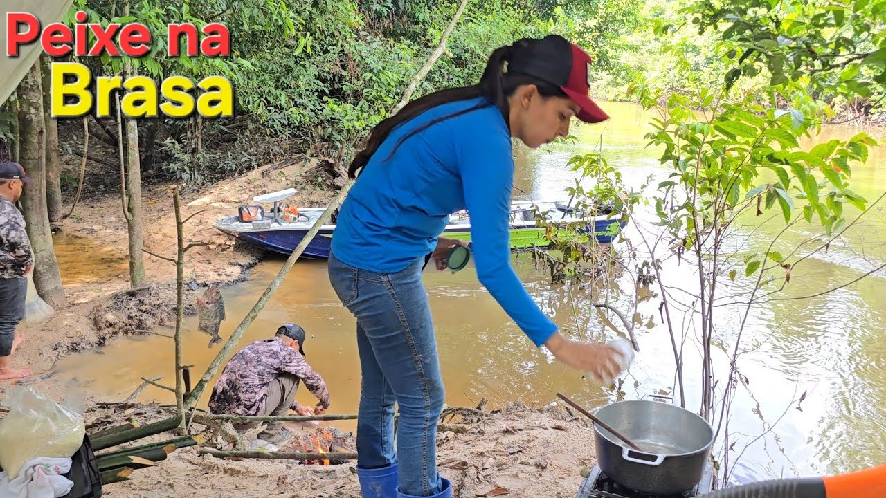 Primeira pescaria sem @Alacy Barros na Beira do Rio fiz peixe moqueado na Brasa.