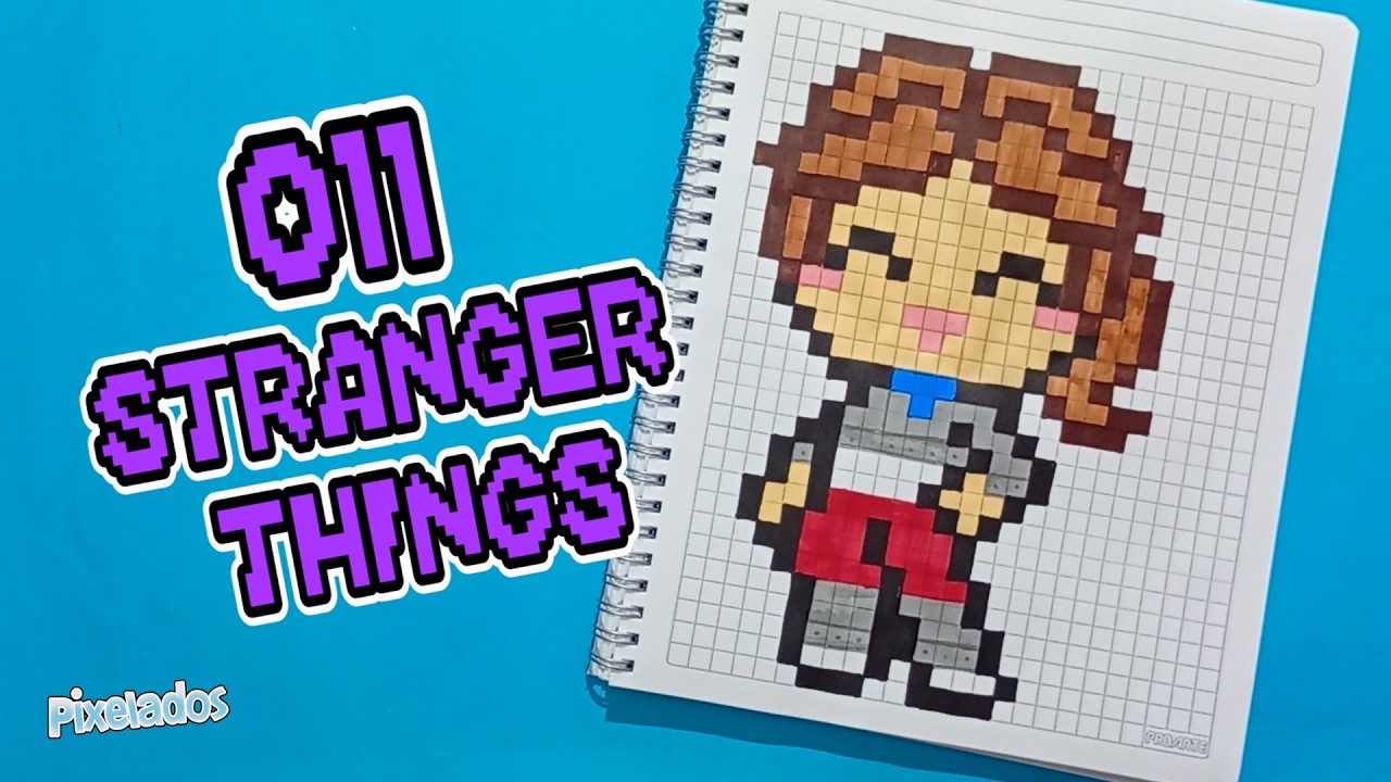 COMO DIBUJAR ONCE / ELEVEN de STRANGER THINGS paso a paso en PIXEL ART - PIXELADOS