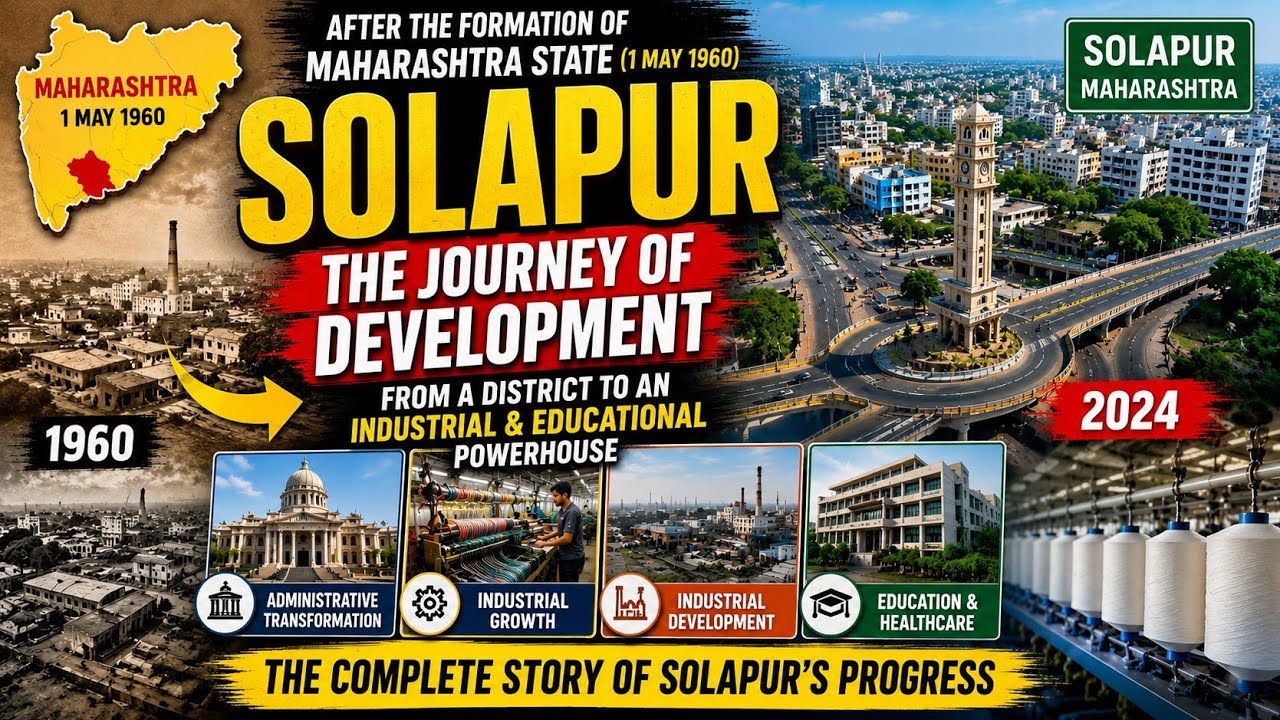 The Evolution of Solapur After Maharashtra's Formation | Industrial & Urban Growth of Solapur #so...