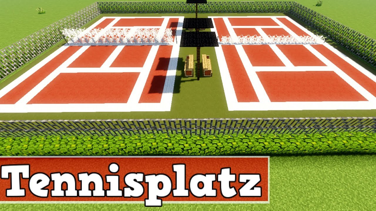 Wie baut man einen Tennisplatz in Minecraft | Minecraft Deutsch Tennisplatz Bauen Tutorial