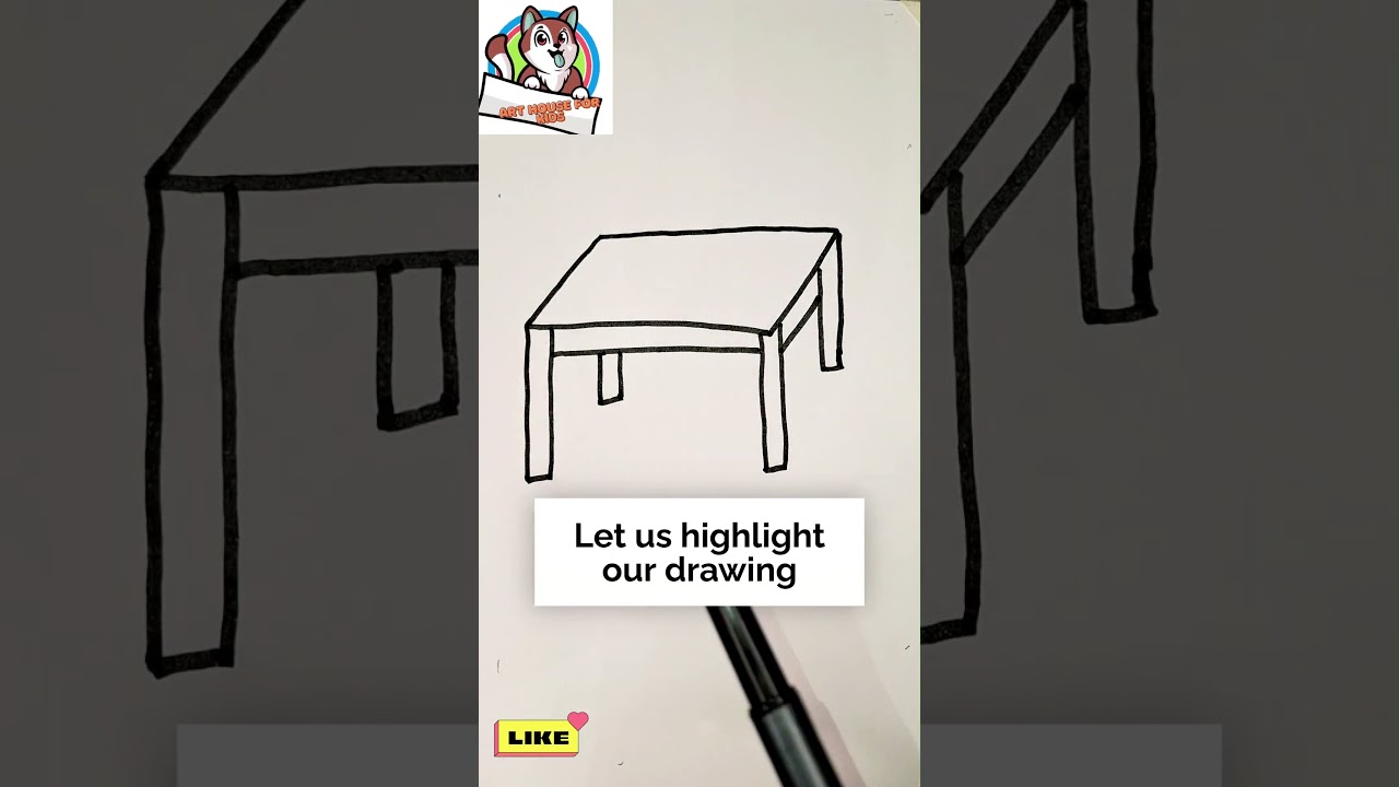 Learn How to Draw a Table &ndash; Very Easy Step by Step for Kids! #drawing