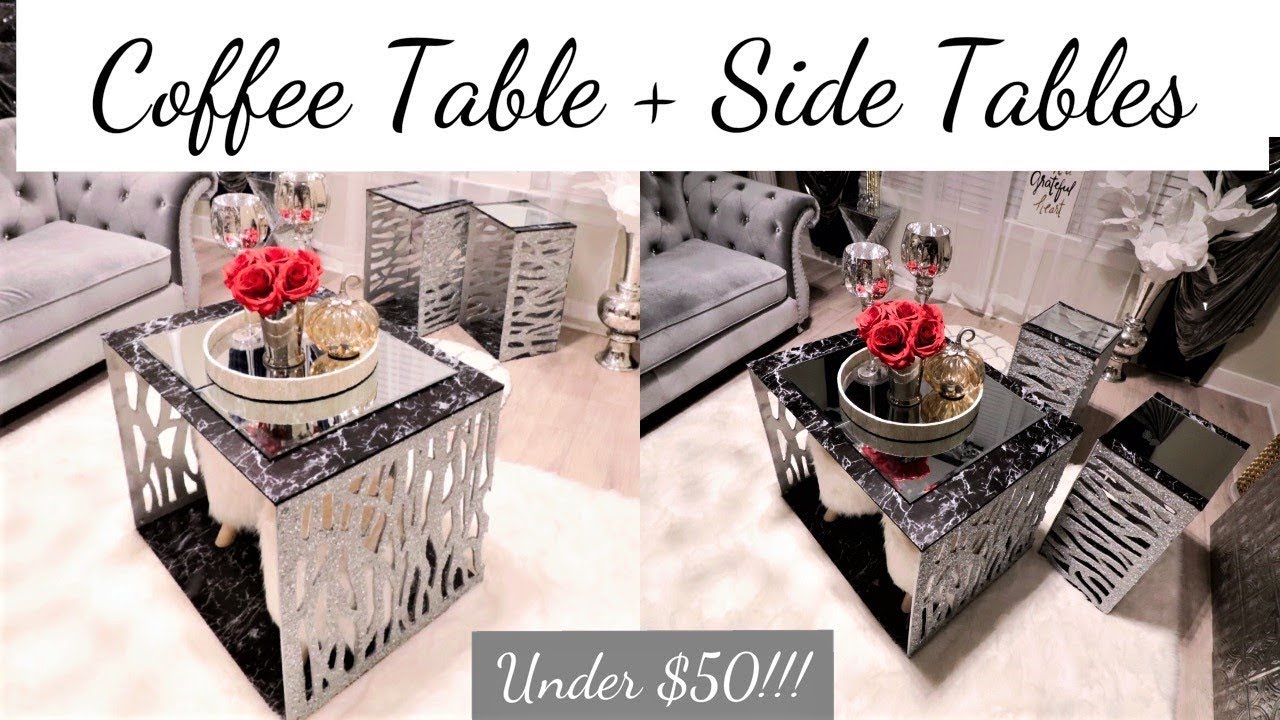 DIY FAMILY SIZE COFFEE TABLE AND MATCHING SIDE TABLE SET LESS THAN $50!