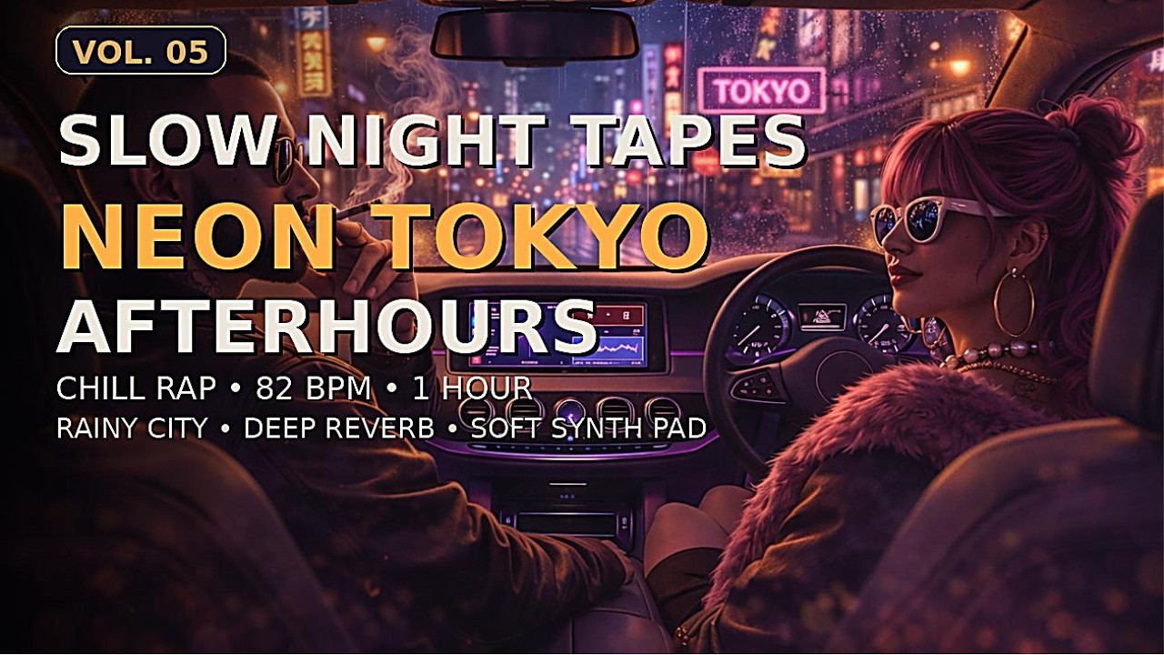 Slow Night Tapes Vol. 05 — Neon Tokyo Afterhours Chill Rap (82 BPM) | 1 Hour