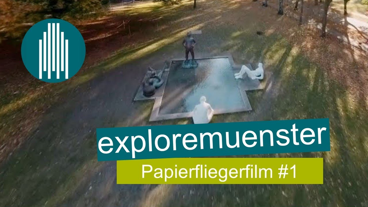 Papierfliegerfilm #1: Promenade Münster mit FPV-Drohne, One-Take über Eisenman-Brunnen