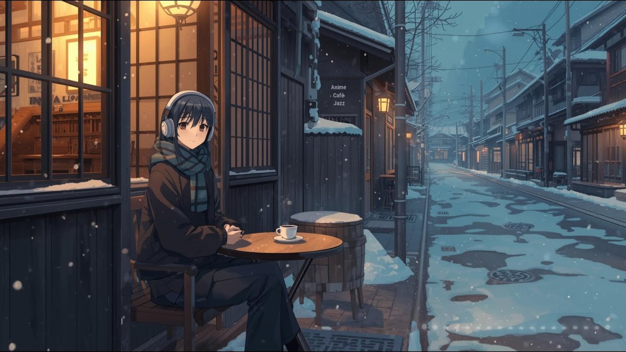 Cozy Winter Café Jazz ☕ Relaxing Snowfall Jazz Music