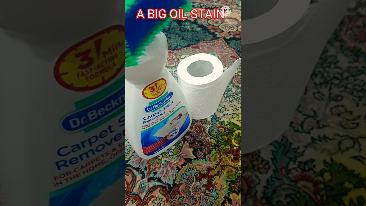 Carpet Stain Removal. Very Stubborn Oil Stain. Dr Beckmann Carpet Stain Remover.